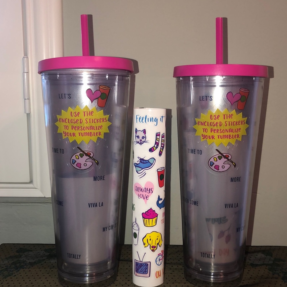 NWT- 2 Starbucks insulated Tumblers w/stickers 😊